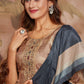 Straight Salwar Suit Poly Silk Tussar Silk Beige Digital Print Salwar Kameez