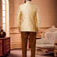 Jodhpuri Suit Jacquard Beige Buttons Mens