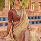 Trendy Saree Silk Beige Digital Print Saree