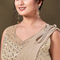 Classic Imported Beige Plain Saree