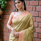 Classic Cotton Silk Beige Jacquard Work Saree