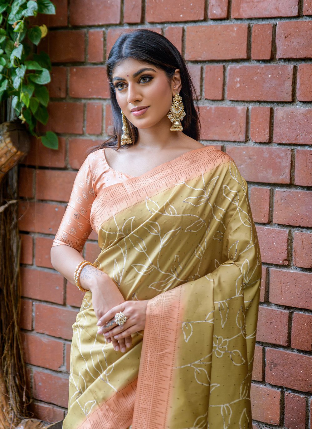 Classic Cotton Silk Beige Jacquard Work Saree