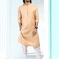 Kurta Pyjama Silk Beige Fancy Work Mens