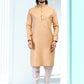 Kurta Pyjama Silk Beige Fancy Work Mens