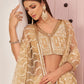 Lehenga Choli Net Beige Embroidered Lehenga Choli