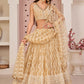 Lehenga Choli Net Beige Embroidered Lehenga Choli