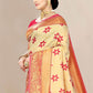 Classic Banarasi Silk Beige Jacquard Work Saree