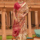 Trendy Saree Patola Silk Beige Foil Print Saree