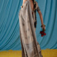 Classic Linen Beige Lucknowi Work Saree
