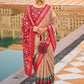 Classic Silk Beige Hand Work Saree