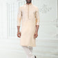 Kurta Pyjama Cotton Linen Beige Thread Mens