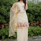 Salwar Suit Faux Georgette Beige Embroidered Salwar Kameez