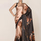Shaded Saree Satin Black Brown Digital Print Saree