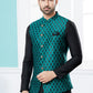 Indo Western Banarasi Silk Dupion Silk Black Green Jacquard Work Mens