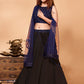 Lehenga Choli Fancy Fabric Imported Black Blue Sequins Lehenga Choli