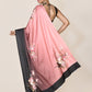 Designer Satin Black Pink Digital Print Saree