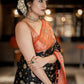 Trendy Saree Banarasi Silk Black Red Weaving Saree