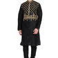 Kurta Pyjama Art Dupion Silk Black Embroidered Mens