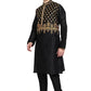 Kurta Pyjama Art Dupion Silk Black Embroidered Mens