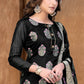 Floor Lenght Salwar Suit Banarasi Jacquard Black Weaving Salwar Kameez