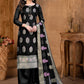 Floor Lenght Salwar Suit Banarasi Jacquard Black Weaving Salwar Kameez