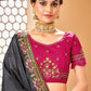 Contemporary Raw Silk Black Embroidered Saree