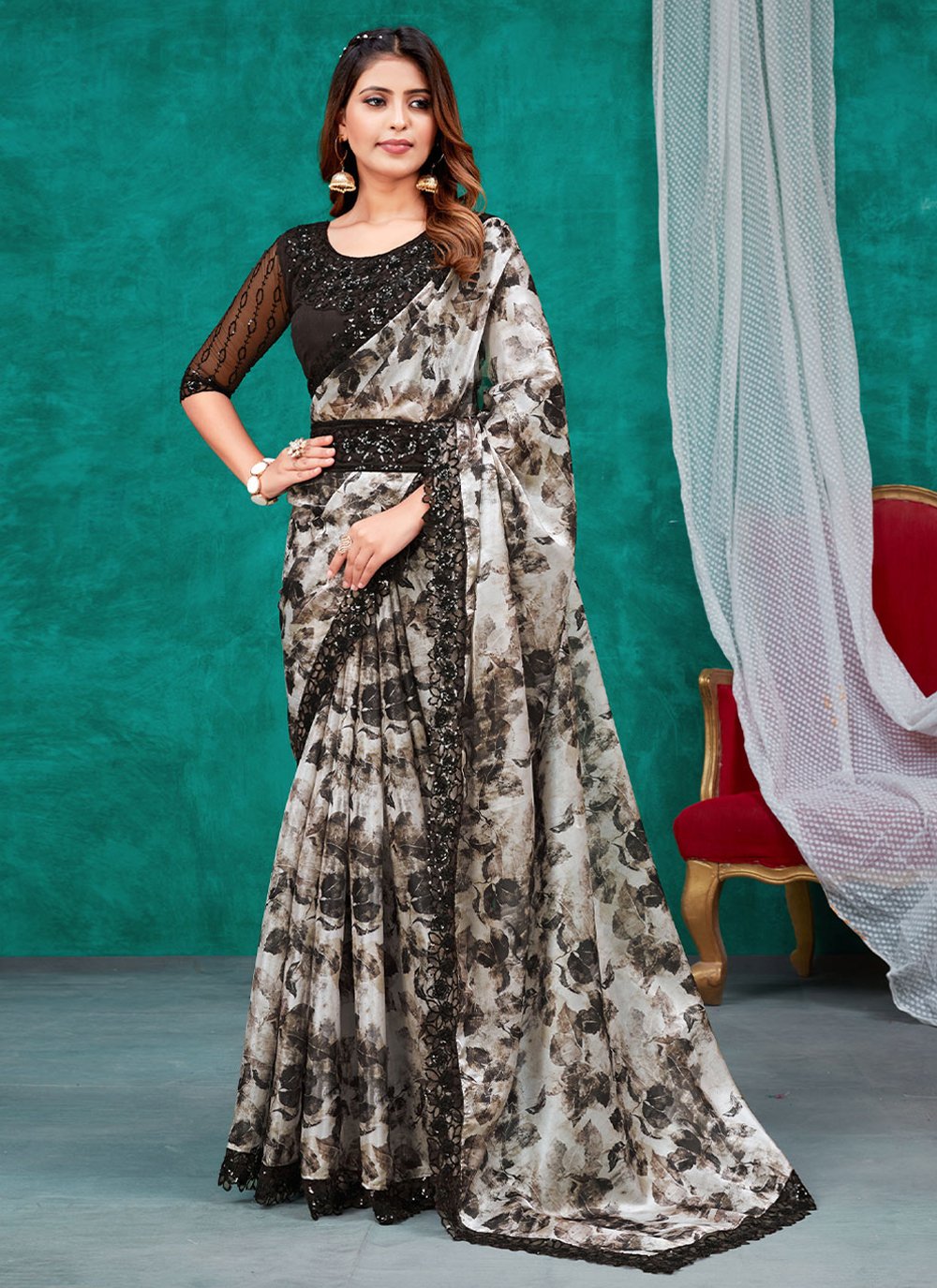 Classic Silk Black Patch Border Saree