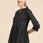 Designer Kurti Cotton Black Strips Print Kurtis