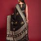 Casual Silk Black Foil Print Saree