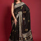 Casual Silk Black Foil Print Saree