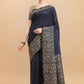Trendy Saree Banglori Silk Raw Silk Black Woven Saree