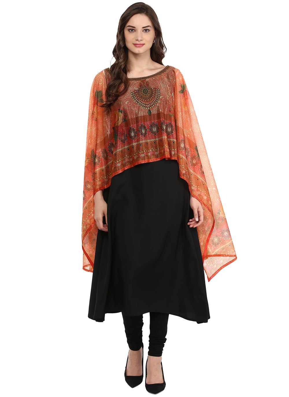 Casual Kurti Crepe Silk Black Digital Print Kurtis