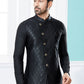 Indo Western Banarasi Silk Dupion Silk Black Jacquard Work Mens