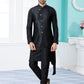 Indo Western Banarasi Silk Dupion Silk Black Jacquard Work Mens