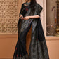 Trendy Saree Handloom Silk Black Woven Saree