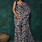 Designer Faux Georgette Black Digital Print Saree