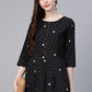 Casual Kurti Crepe Silk Black Foil Print Kurtis