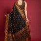 Casual Silk Black Foil Print Saree