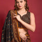 Casual Silk Black Foil Print Saree