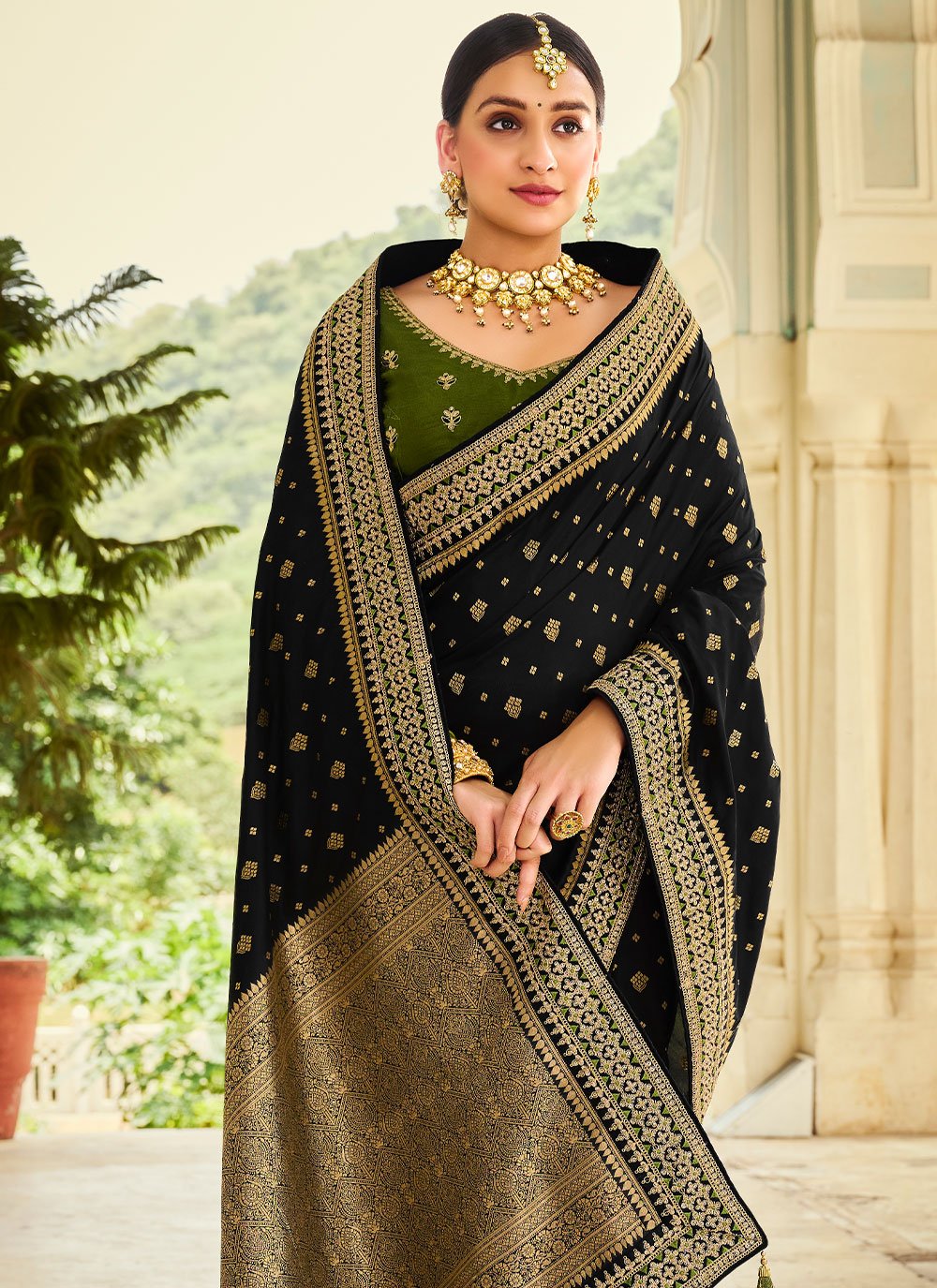 Classic Banarasi Silk Black Weaving Saree