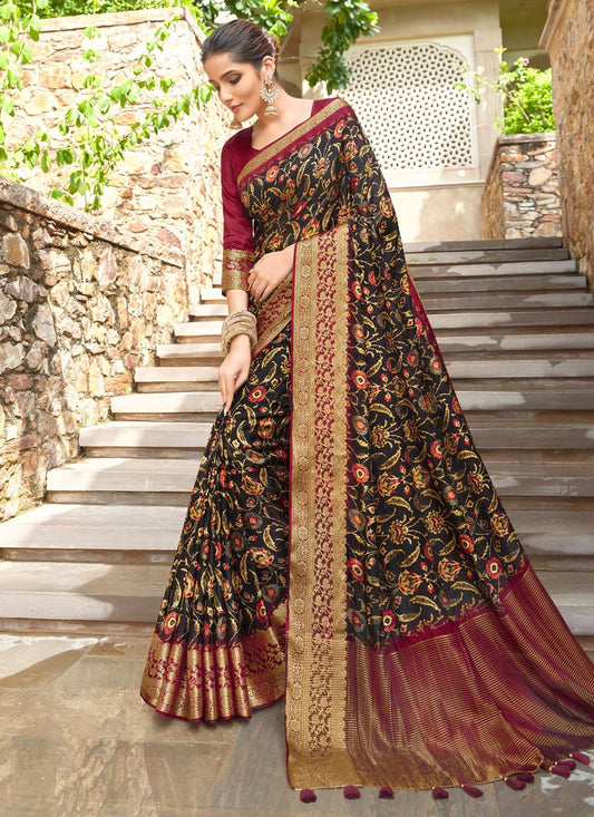 Classic Silk Viscose Black Weaving Saree