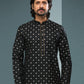 Dhoti Kurta Handloom Cotton Black Digital Print Mens