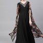 Floor Length Kurti Crepe Silk Black Foil Print Kurtis