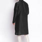 Kurta Pyjama Art Dupion Silk Black Embroidered Mens