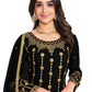 Salwar Suit Silk Black Embroidered Salwar Kameez