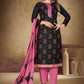 Salwar Suit Cotton Black Foil Print Salwar Kameez