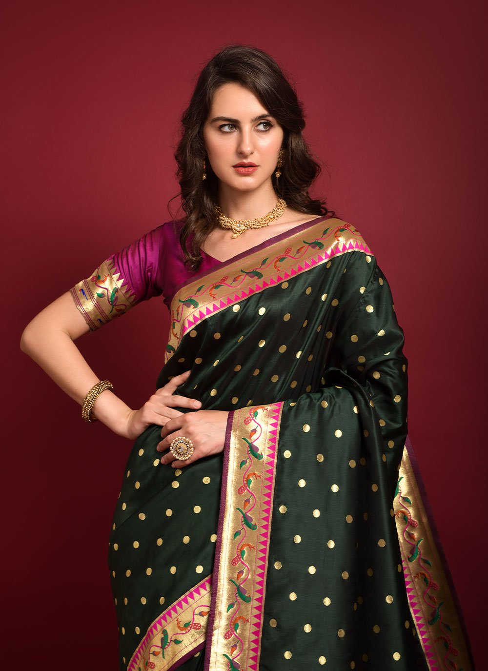 Contemporary Silk Black Woven Saree