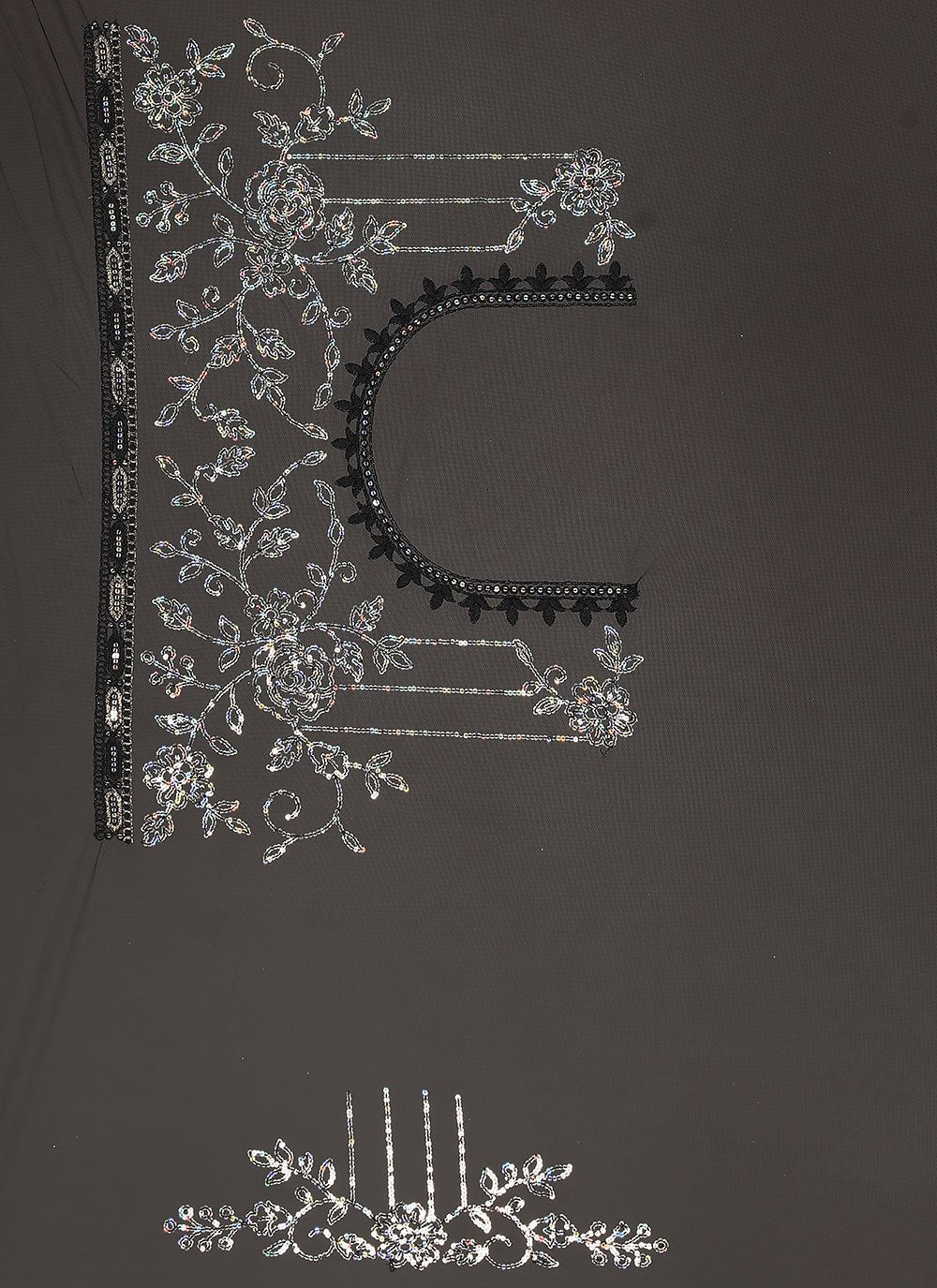 Classic Net Black Cord Work Saree