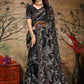 Classic Net Black Cord Work Saree