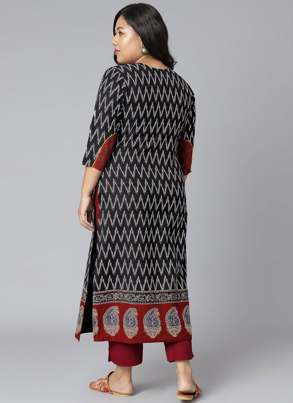 Black printed outlet kurtis